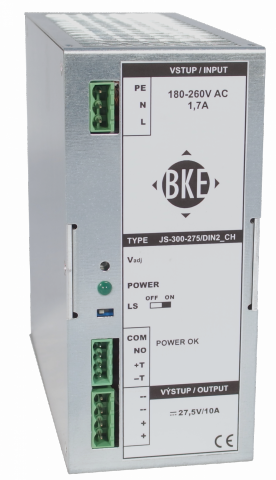Napájecí zdroj/nabíječ na DIN lištu BKE JS-300-545/DIN2_CH 54,5 V, 300 W, 5 A, spínaný