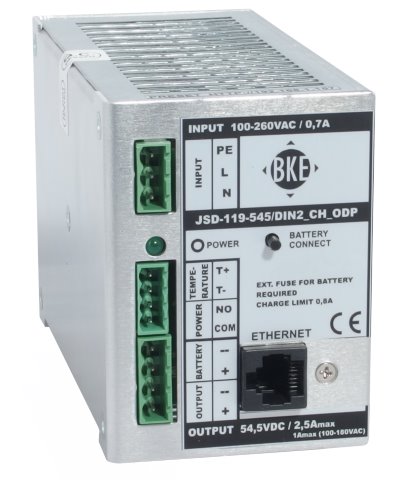 Napájecí zdroj/nabíječ na DIN lištu s dohledem BKE JSD-119-275/DIN2_CH_ODP 27,5 V, 120 W, 4,2 A