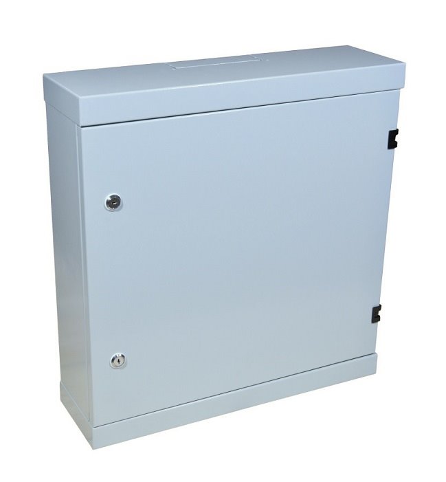Nástěnný rozvaděč SOHO vertikální 19" 2U+4U, hloubka 155mm, šedý, 2x zámek