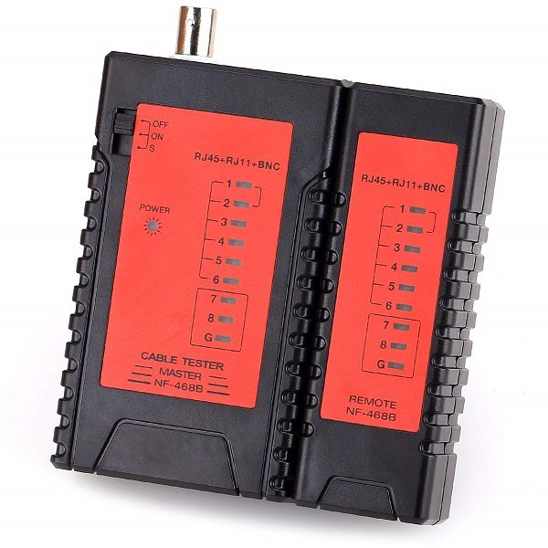 NOYAFA NF-468B tester síťových kabelů RJ11/RJ12/RJ45/UTP/FTP a BNC