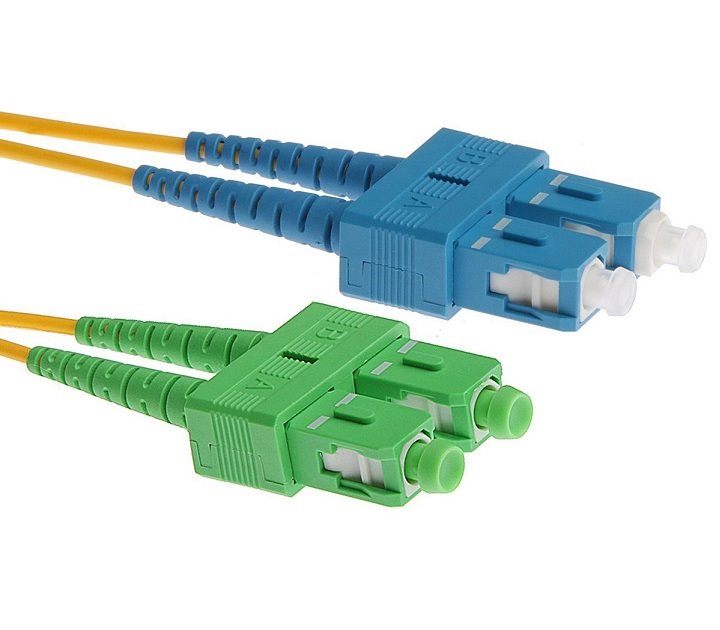 Optický patch kabel, SCapc/SCupc, Duplex, Singlemode 9/125, 1m