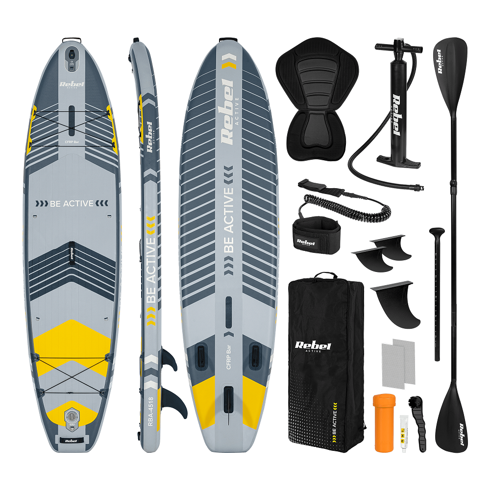 Paddleboard SUP REBEL ACTIVE PRO RBA-4518-G - Šedý