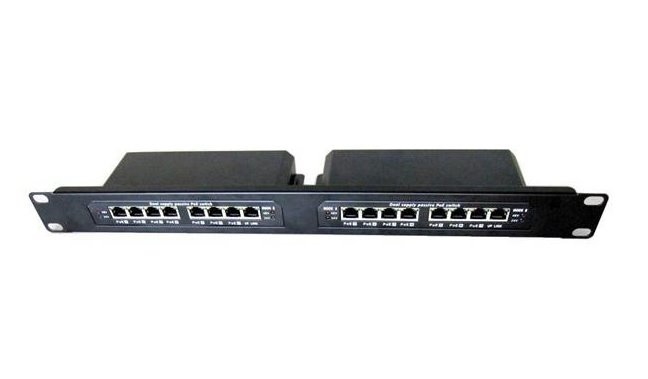 Panel do 19" racku pro integraci 2ks duálních POE switchů ZQ-POES-8-7 (pouze předni panel)