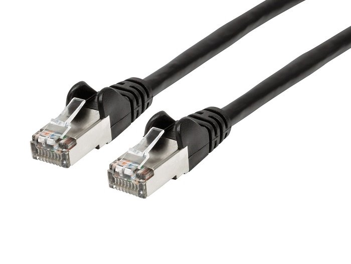 Patch kabel SFTP CAT6A, 0,25m - černý