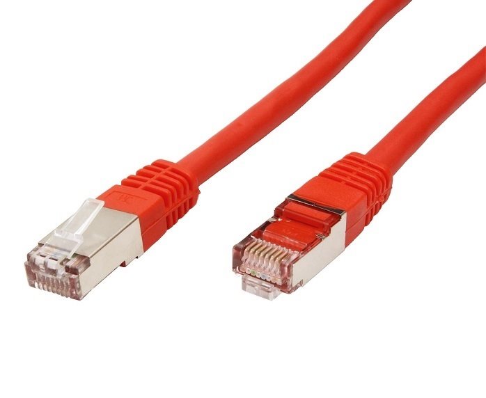 Patch kabel SFTP CAT6A, 0,25m - červený