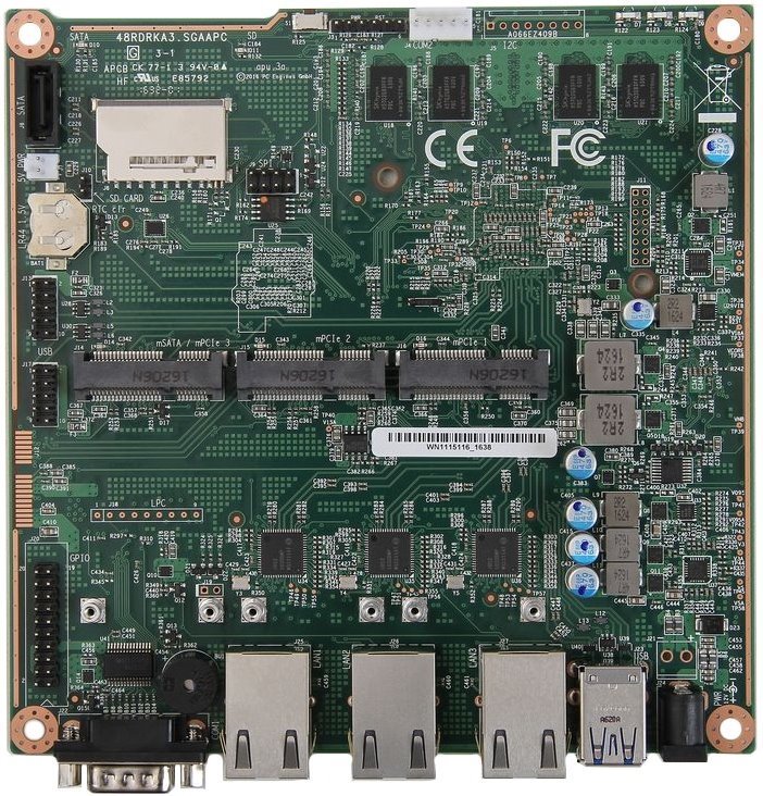 PC Engines APU.3D4 system board, GX-412TC quad code, 4GB RAM, 3 GigE, 3 miniPCI-e (1 mSata)