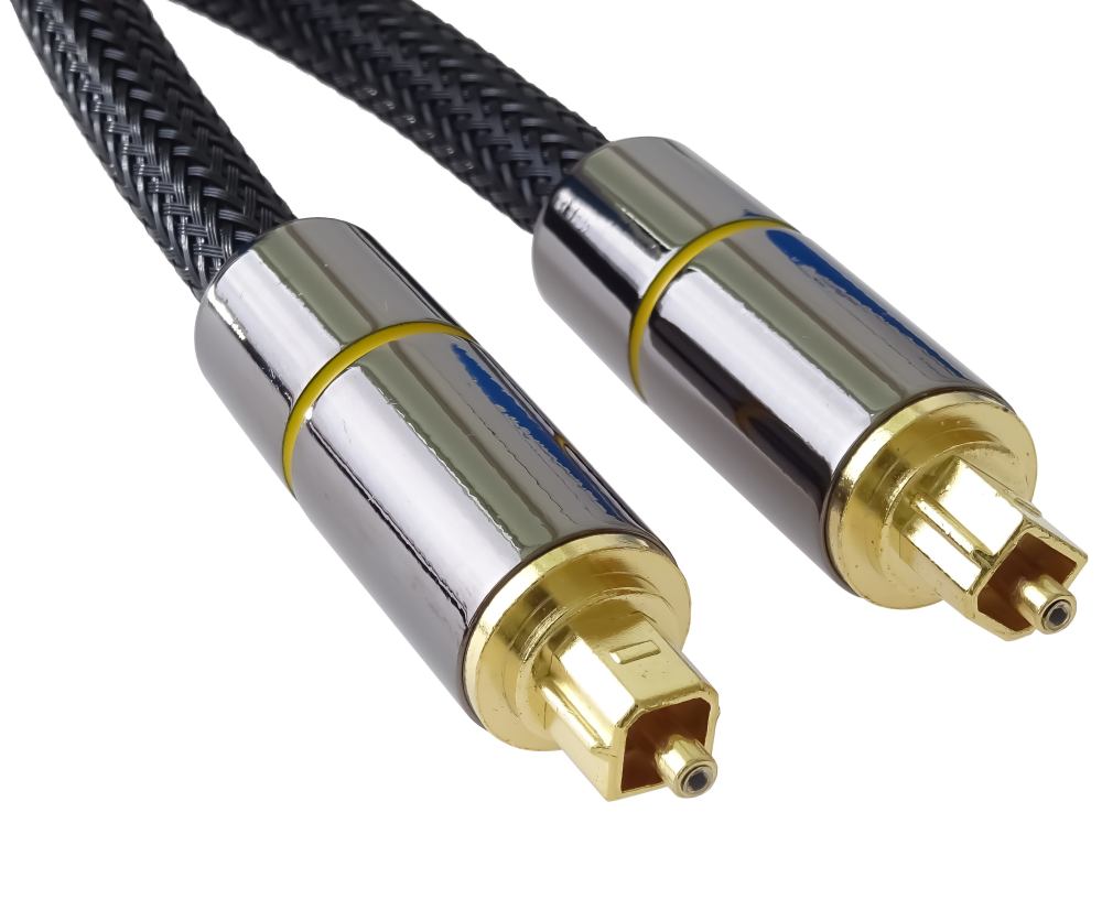 PremiumCord Optický audio kabel Toslink, OD:7mm, Gold-metal design + Nylon 3m