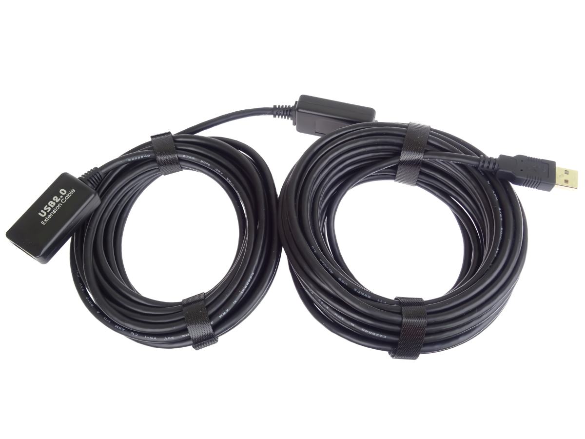 PremiumCord USB 2.0 repeater a prodlužovací kabel A/M-A/F 15m