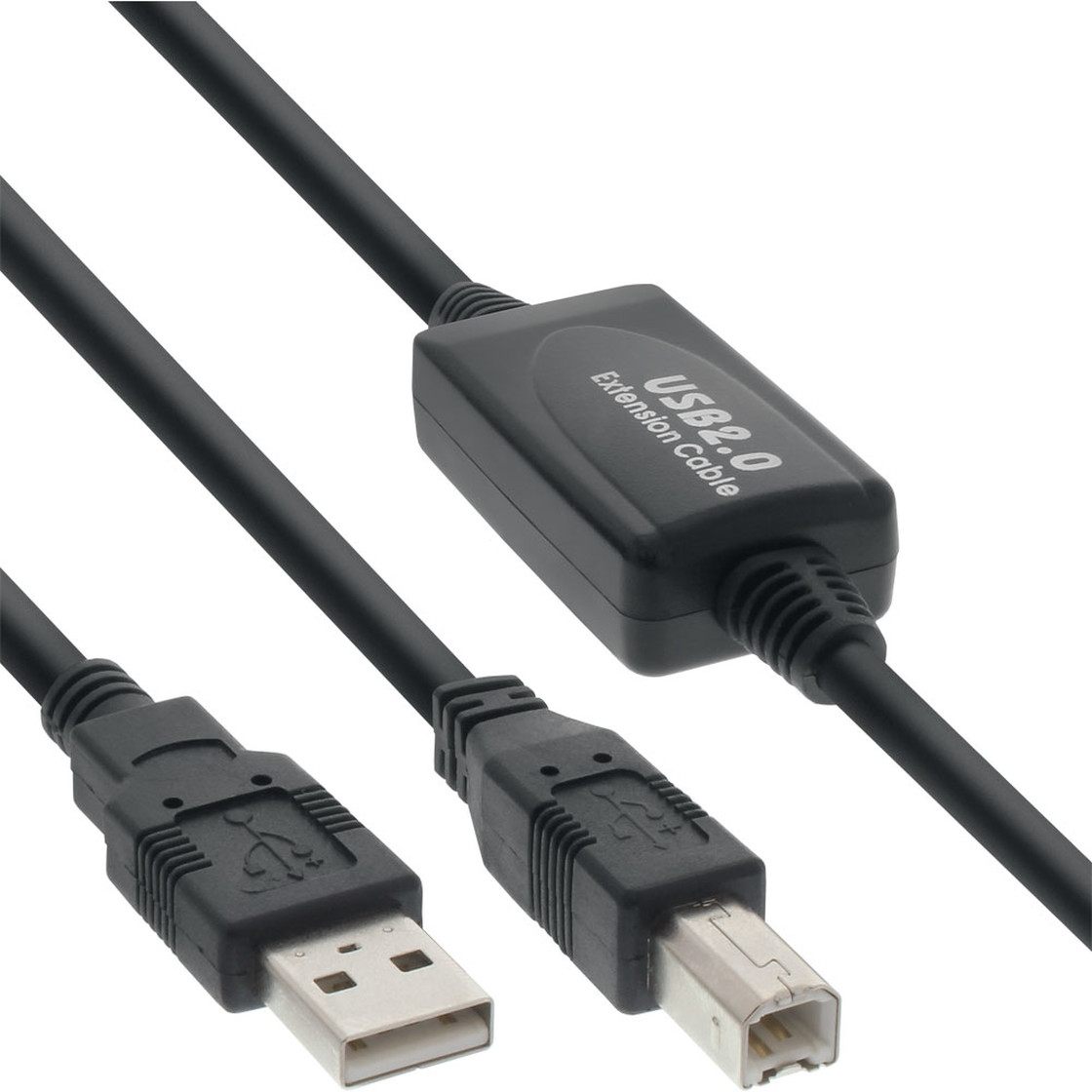 PremiumCord USB 2.0 repeater a propojovací kabel A/M-B/M 10m