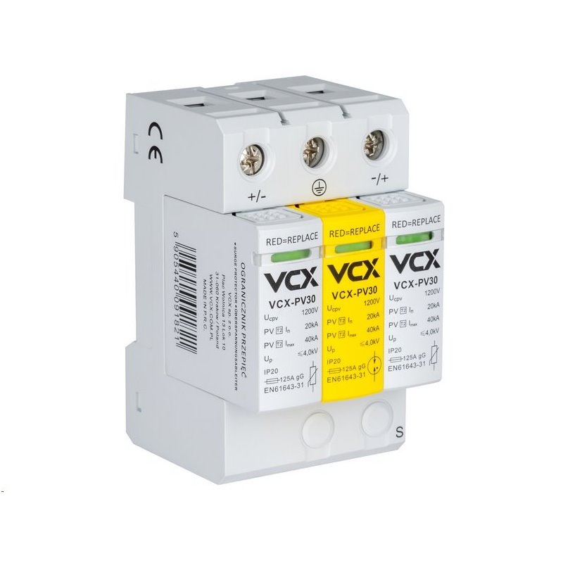 Přepěťová ochrana VCX PV30 DC třída T2 (C) 3P 1200V
