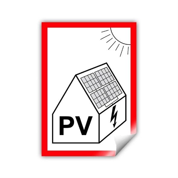 PV symbol na fotovoltaiku 75x105 mm UV lamino - matné