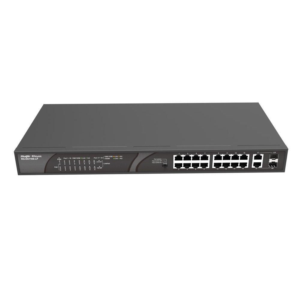 Reyee RG-ES118S-LP 16-port 10/100Mbps Desktop PoE Switch - bez Managementu