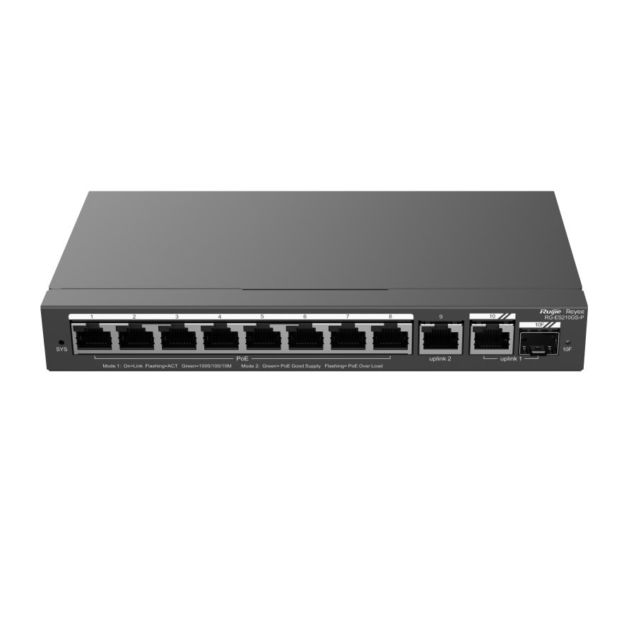 Reyee RG-ES210GS-P 10-Port Gigabit Smart Switch - Cloudová správa, PoE