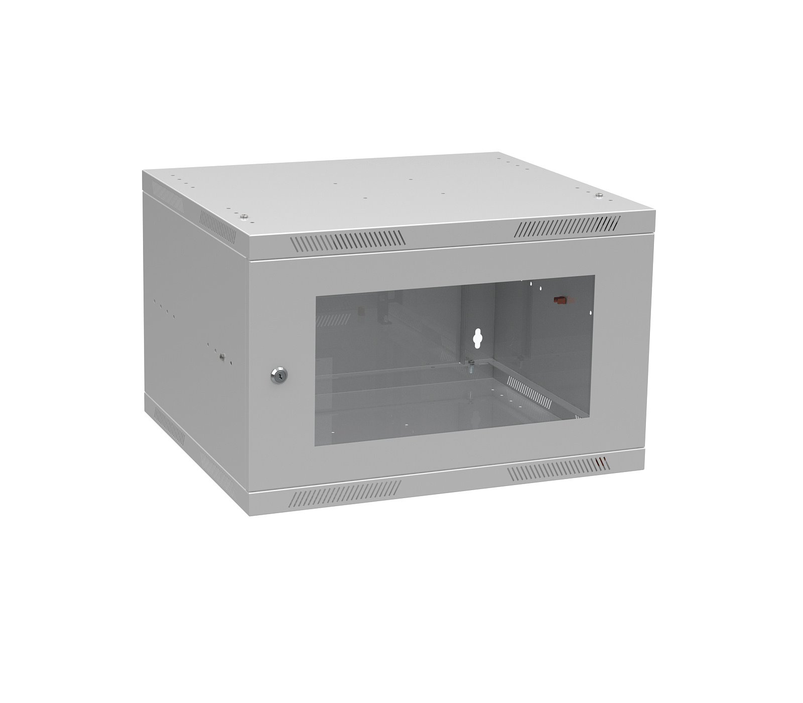 Rozvaděč nástěnný skládaný SENSA LITE 6U 450mm, dveře sklo, RAL 7035, SENSA-L-6U-545-11-G