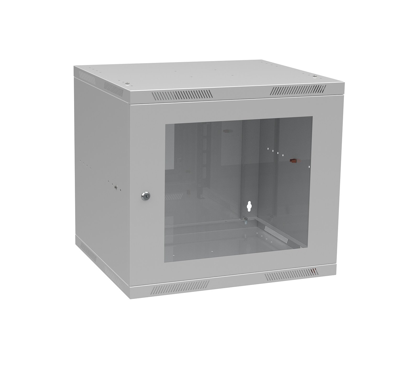 Rozvaděč nástěnný skládaný SENSA LITE 9U 450mm, dveře sklo, RAL 7035 SENSA-L-9U-545-11-G
