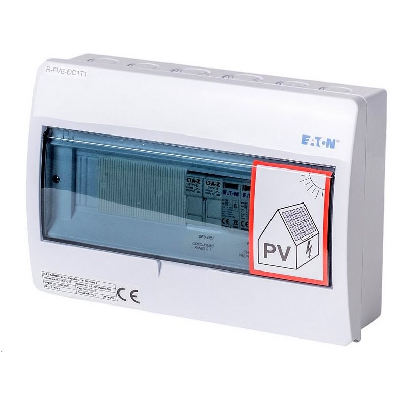 Rozvaděč R-FVE-DC1T1 EATON, T1+T2 (1000V DC / 32A) pro 1 string IP40 certifikovaný