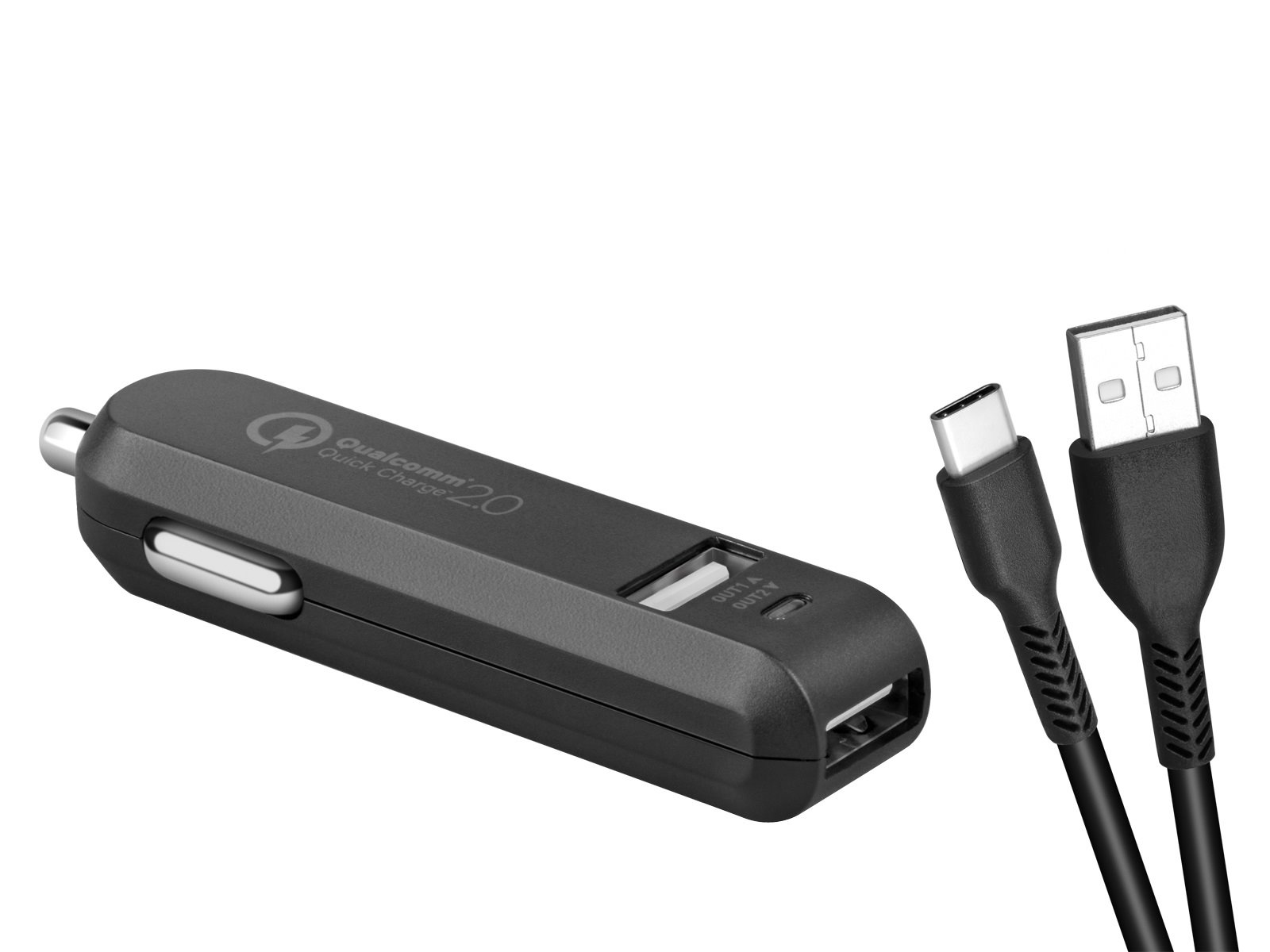 AVACOM CarMAX 2 nabíječka do auta  (USB-C kabel), 2x Qualcomm Quick Charge 2.0, černá barva