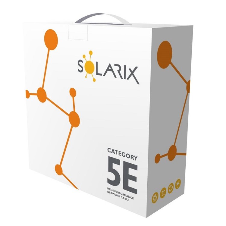 Solarix kabel CAT5E FTP drát 100m PE venkovní, SXKD-5E-FTP-PE