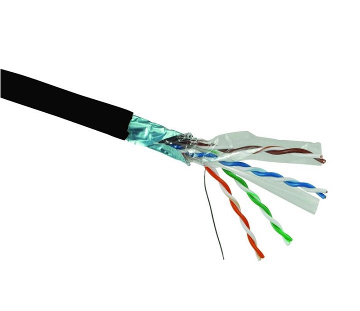 Solarix kabel CAT6 FTP drát 500m cívka PE venkovní, SXKD-6-FTP-PE