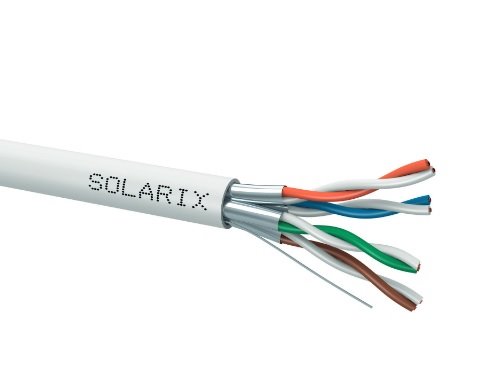 Solarix kabel CAT6A STP drát 500m cívka LSOH, SXKD-6A-STP-LSOH