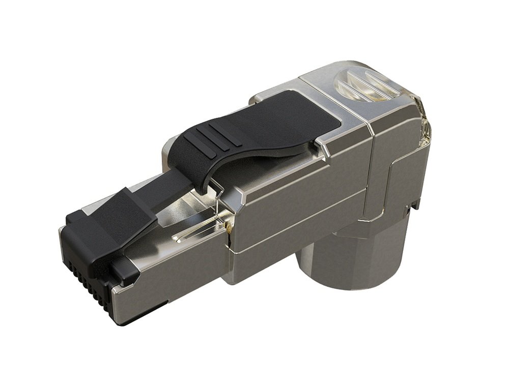 Solarix konektor MPTL 90° RJ45 CAT6 STP samořezný SXRJ45-6-STP-BK-SA-U