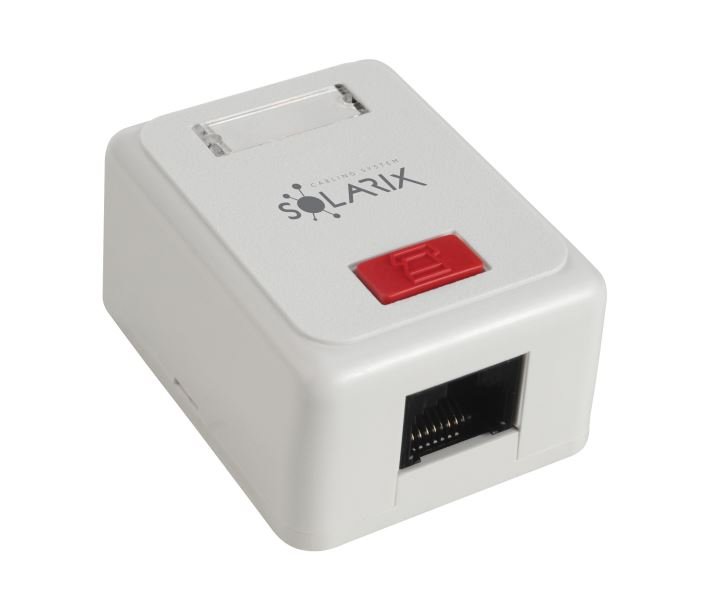 Solarix zásuvka CAT5E UTP 1 x RJ45 na omítku bílá, SX108-5E-UTP-WH