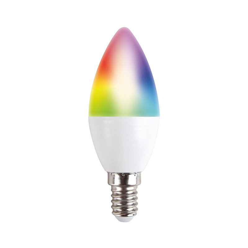 Solight LED SMART WIFI žárovka WZ431, svíčka, 5W, E14, RGB, 400lm