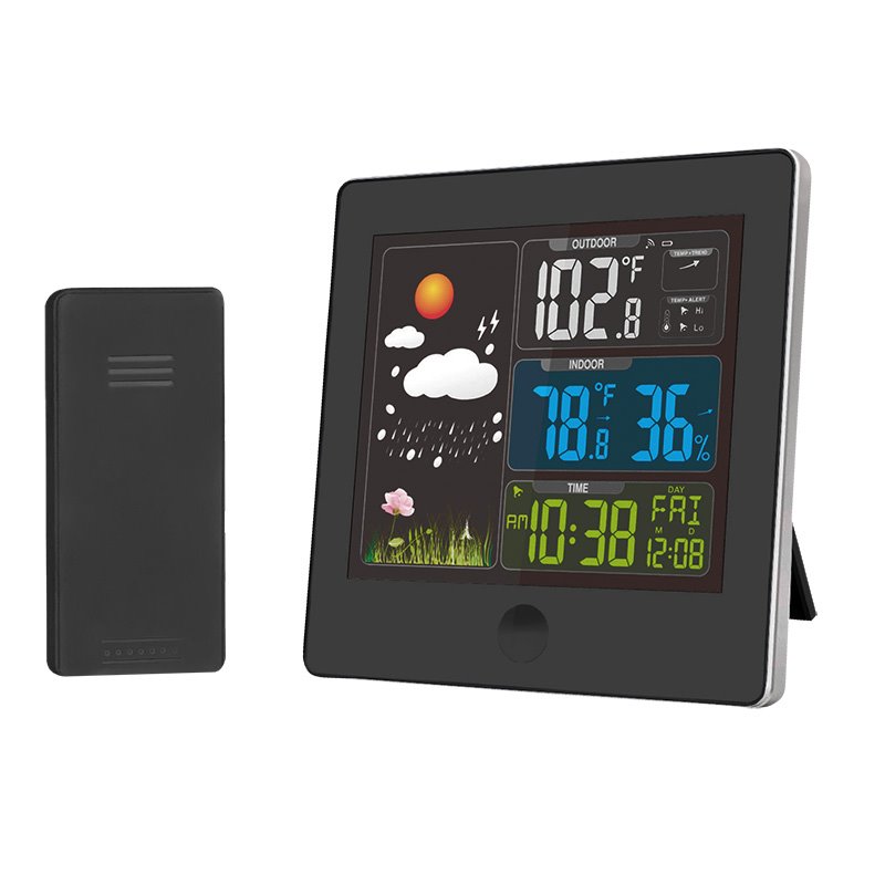 Solight meteostanice TE80, barevný LCD, teplota, vlhkost,RCC, černá