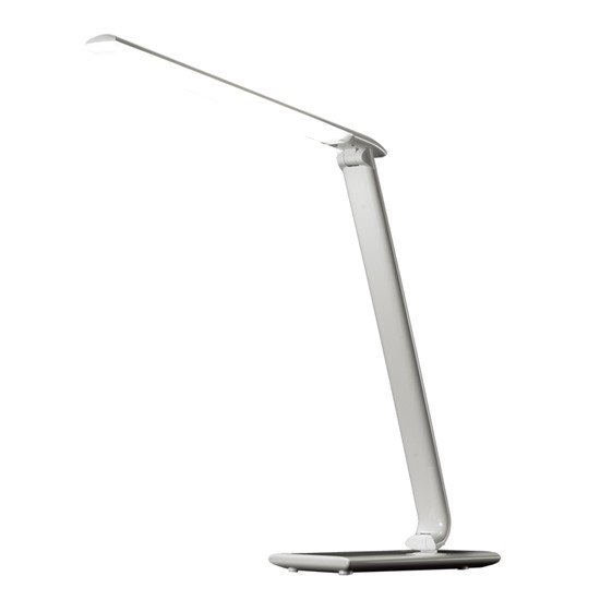 Solight WO37-W LED stolní lampička stmívatelná, 12W, volba teploty světla, USB, bílý lesk