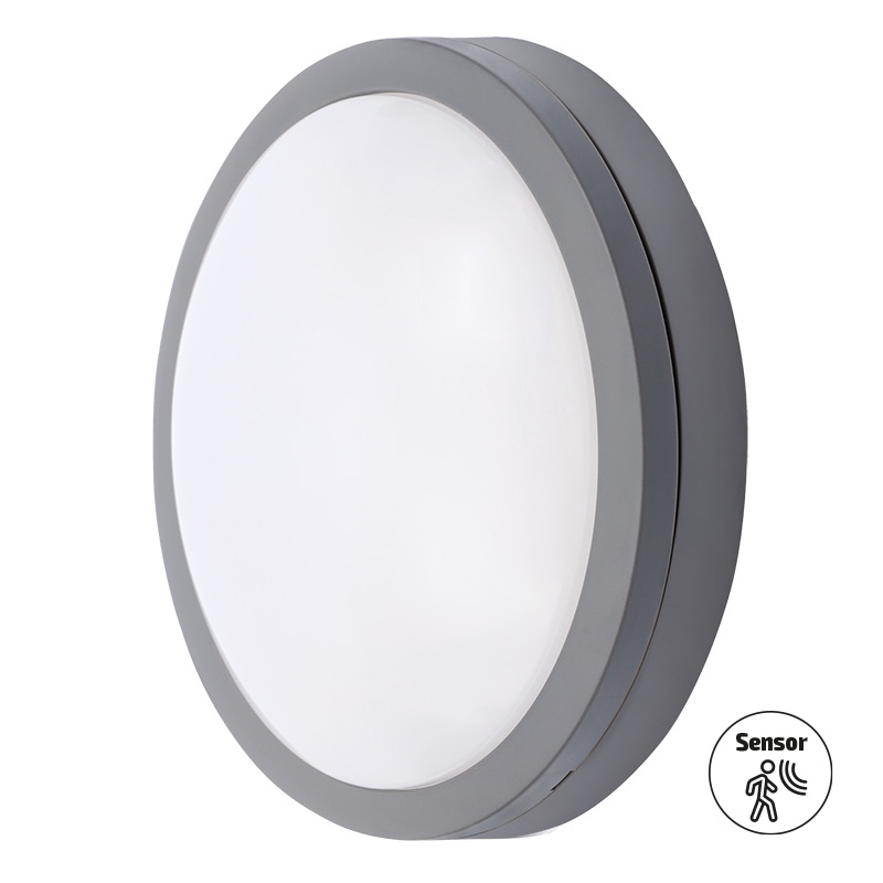 Solight WO781-G-M LED venkovní osvětlení se senzorem Siena, šedé, 20W, 1500lm, 4000K, IP54, 23cm