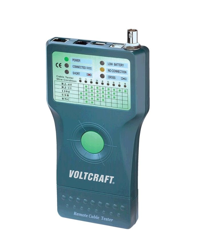 Tester Voltcraft CT-5 kabelů RJ-11 / RJ45 / IEEE 1394 / USB / COAX