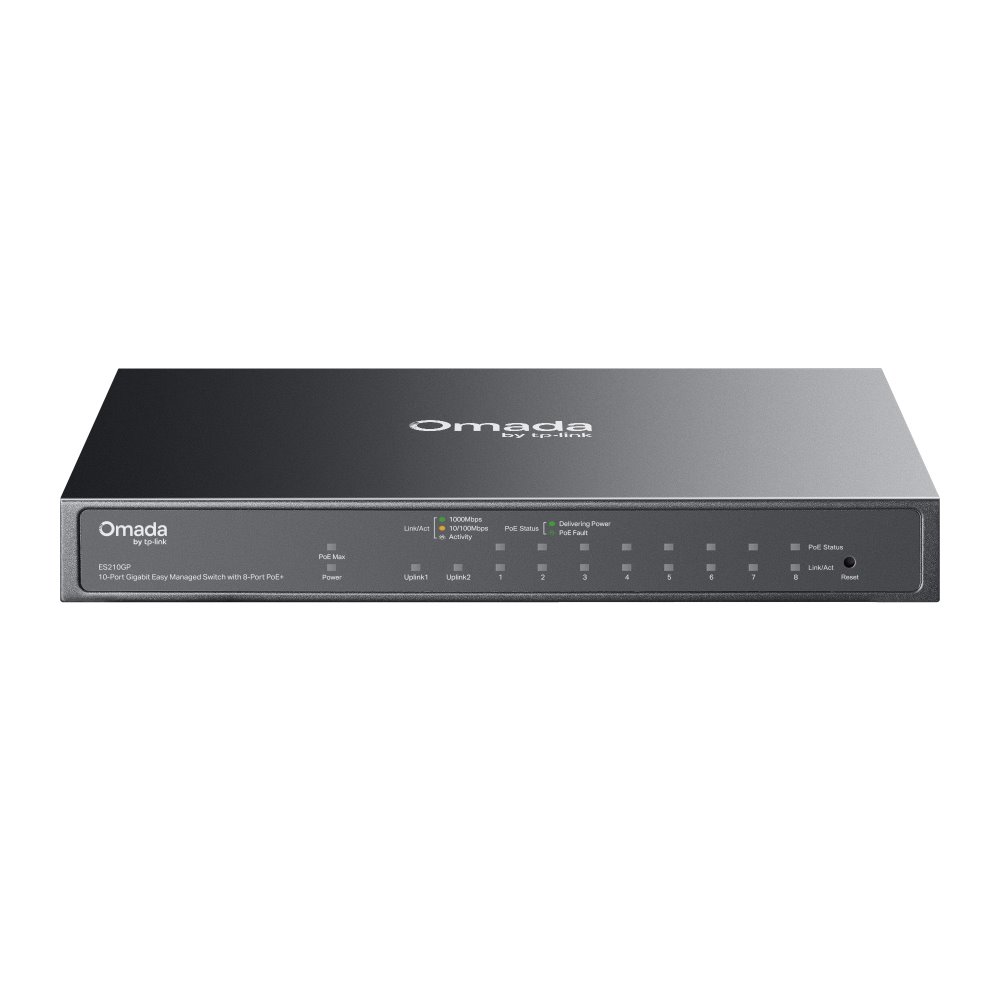 TP-Link ES210GP Omada 10portový gigabitový easy switch s 8 porty PoE+