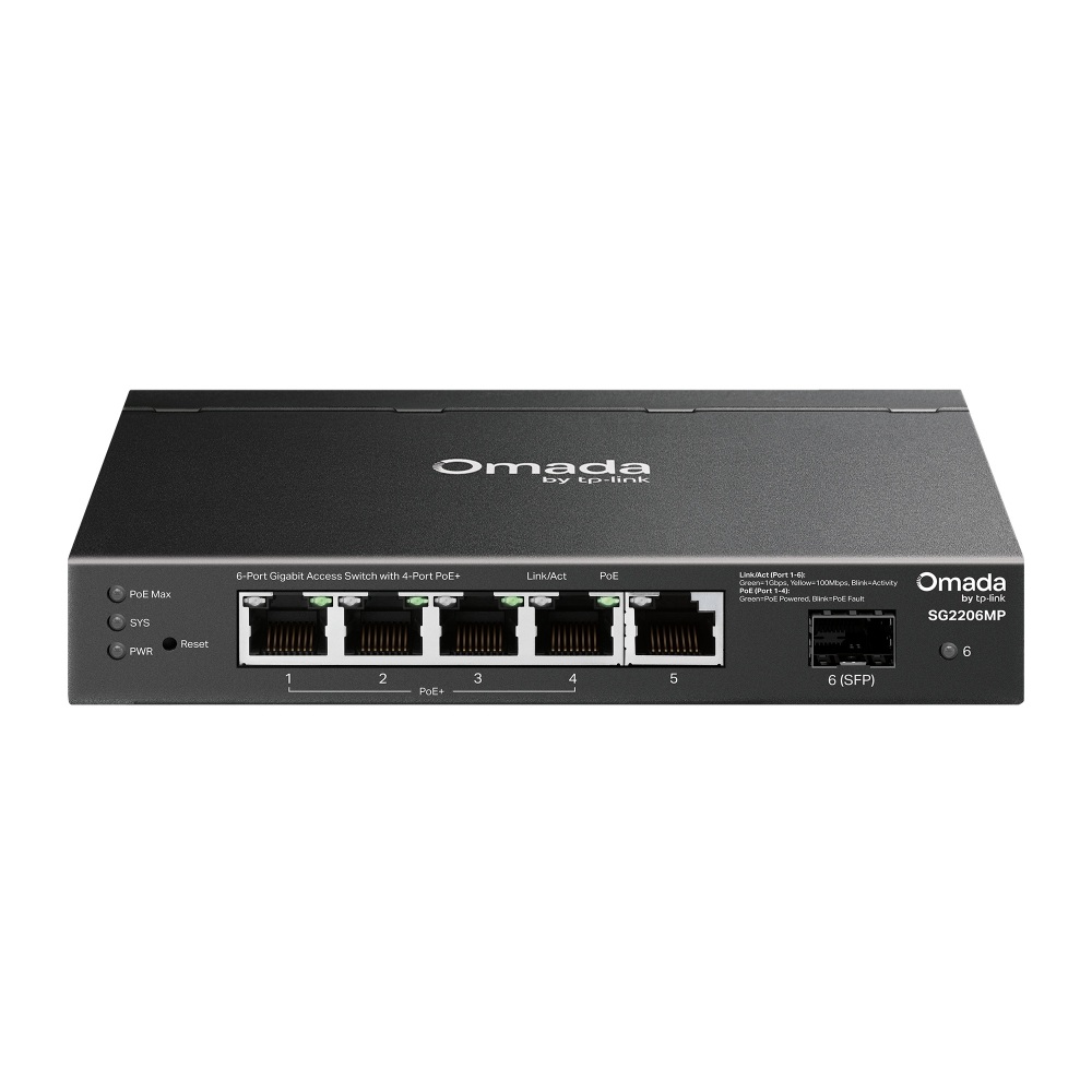TP-Link SG2206MP Omada 6portový Gigabitový switch se 4 porty PoE+