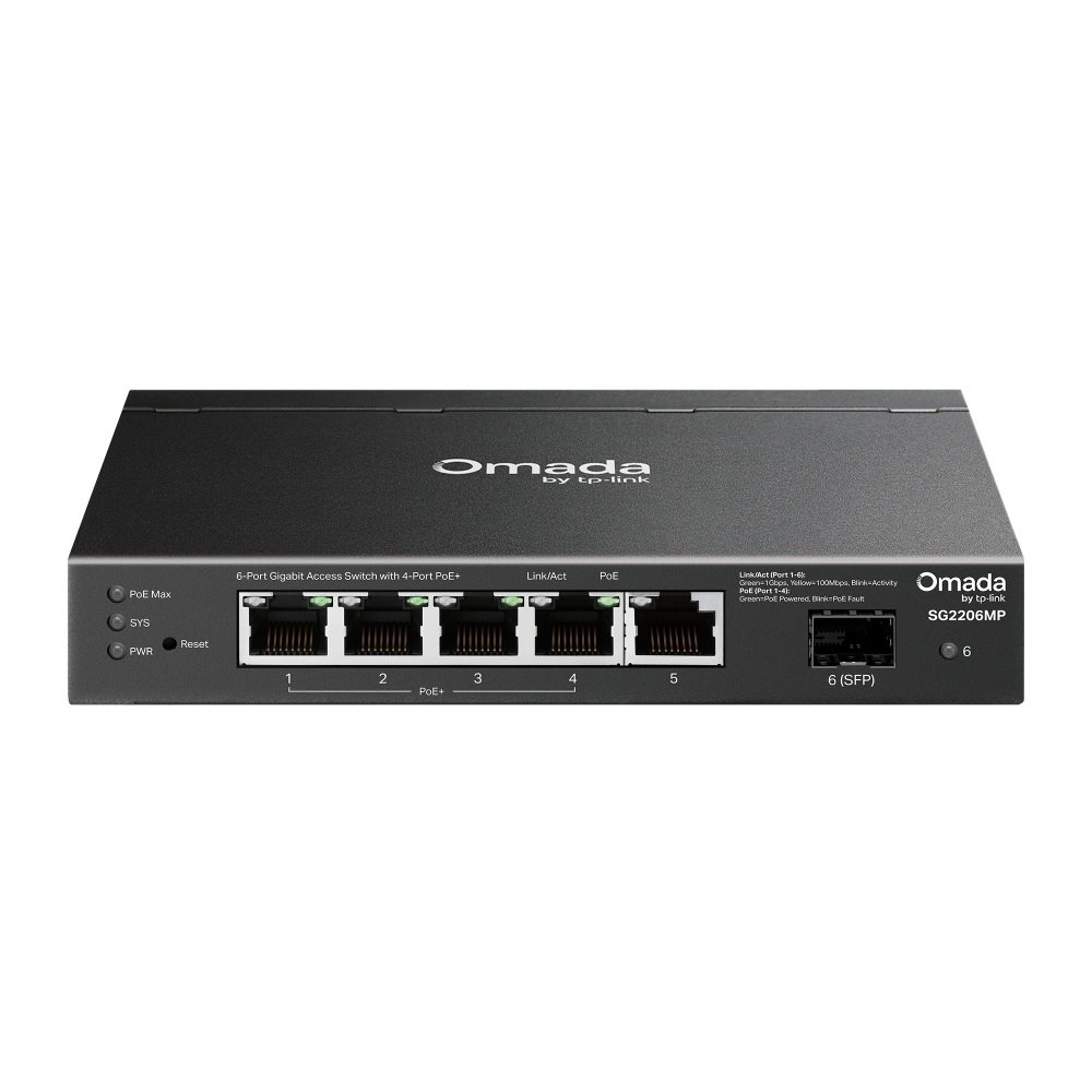 TP-Link SG2206MP Omada 6portový Gigabitový switch se 4 porty PoE+