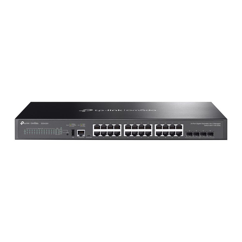 TP-Link SG5428X - 24× Gigabitový RJ45 port a 4× 10Gbps SFP+ slot - OMADA, L3