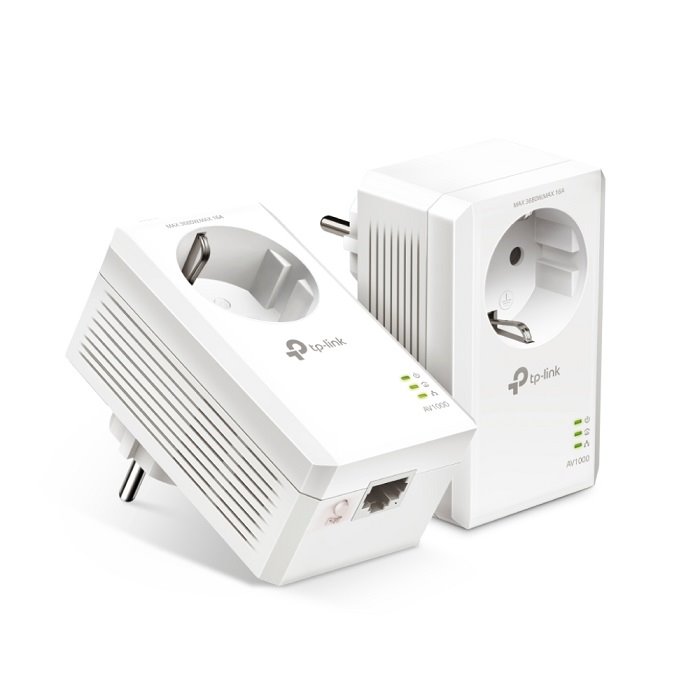 TP-Link TL-PA7017PKIT Powerline Starter Kit, průchozí zásuvka, (1000 Mbps)