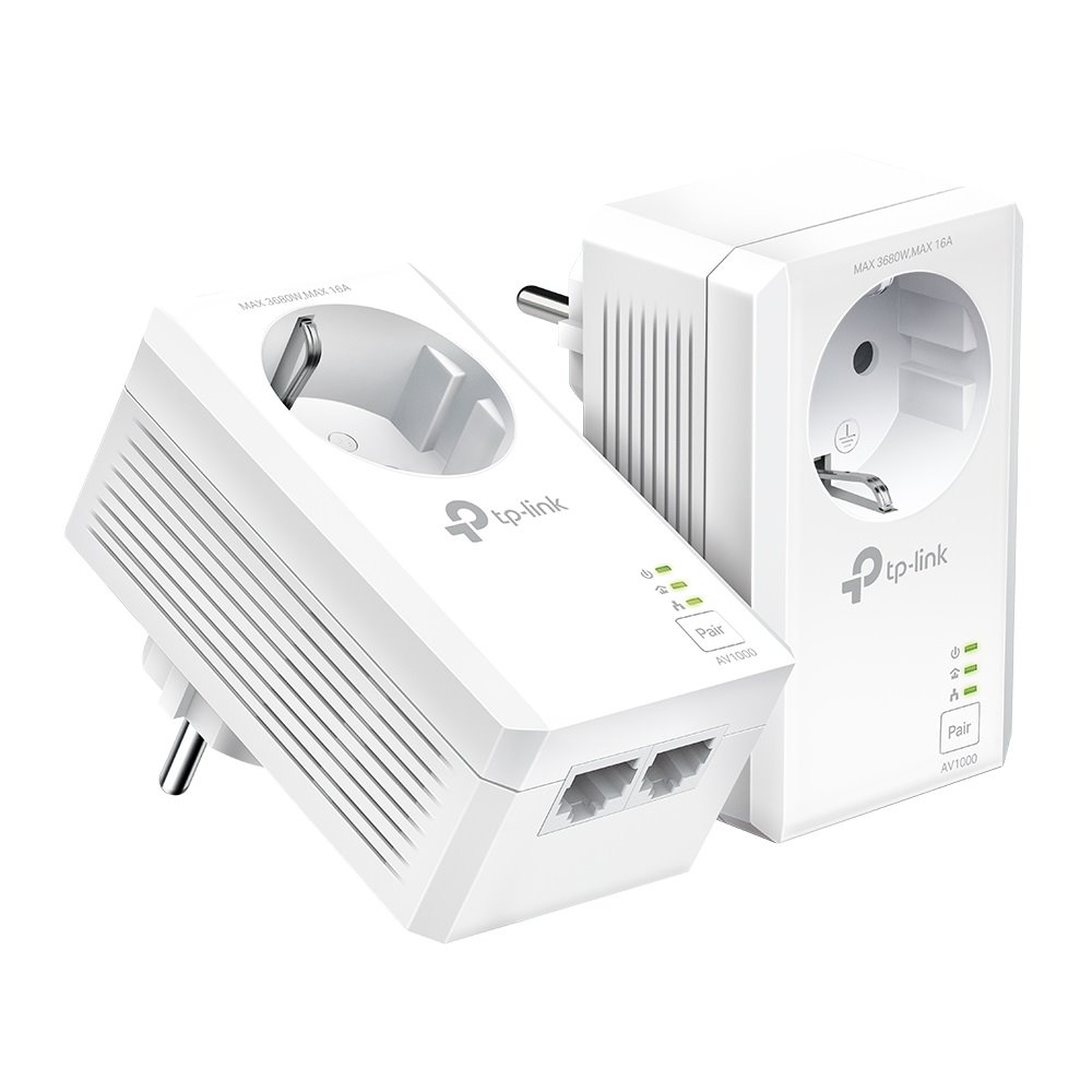 TP-Link TL-PA7027PKIT Powerline Starter Kit, průchozí zásuvka, (1000 Mbps)