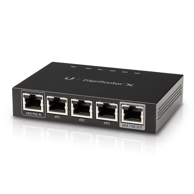 Ubiquiti EdgeRouter X, 1x Gigabit WAN, 4x GLAN, 1x pasivní PoE out