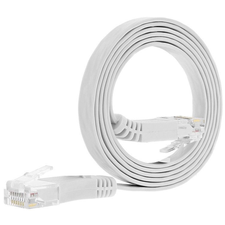 Patch kabel plochý CAT6 UTP, 3m - bílý
