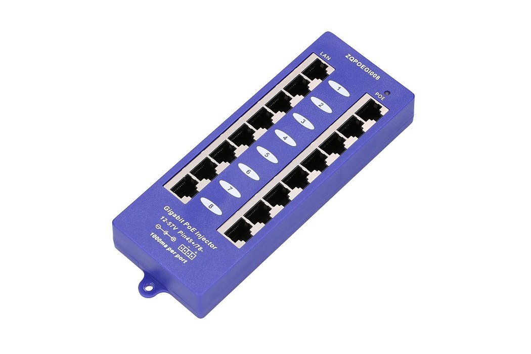 MHPower POE-PAN8-GB Gigabitový stíněný 8-portový PoE panel