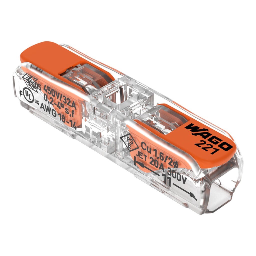 WAGO 221-2411 kabelová svorka pro kabel 2x 0.2-4 mm2