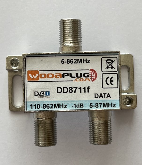 Wodaplug Diplex filter DD8711f 3xF konektory, sloučení DAT a TV signálu (DVB-T2)