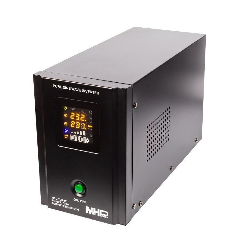Záložní zdroj MHPower MPU-700-12 - POUŽITÉ, UPS, 700W, čistý sinus, 12V