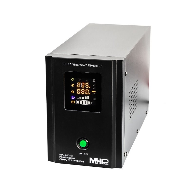 Záložní zdroj MHPower MPU-800-12 - POŠKOZENÉ, UPS, 800W, čistý sinus, 12V